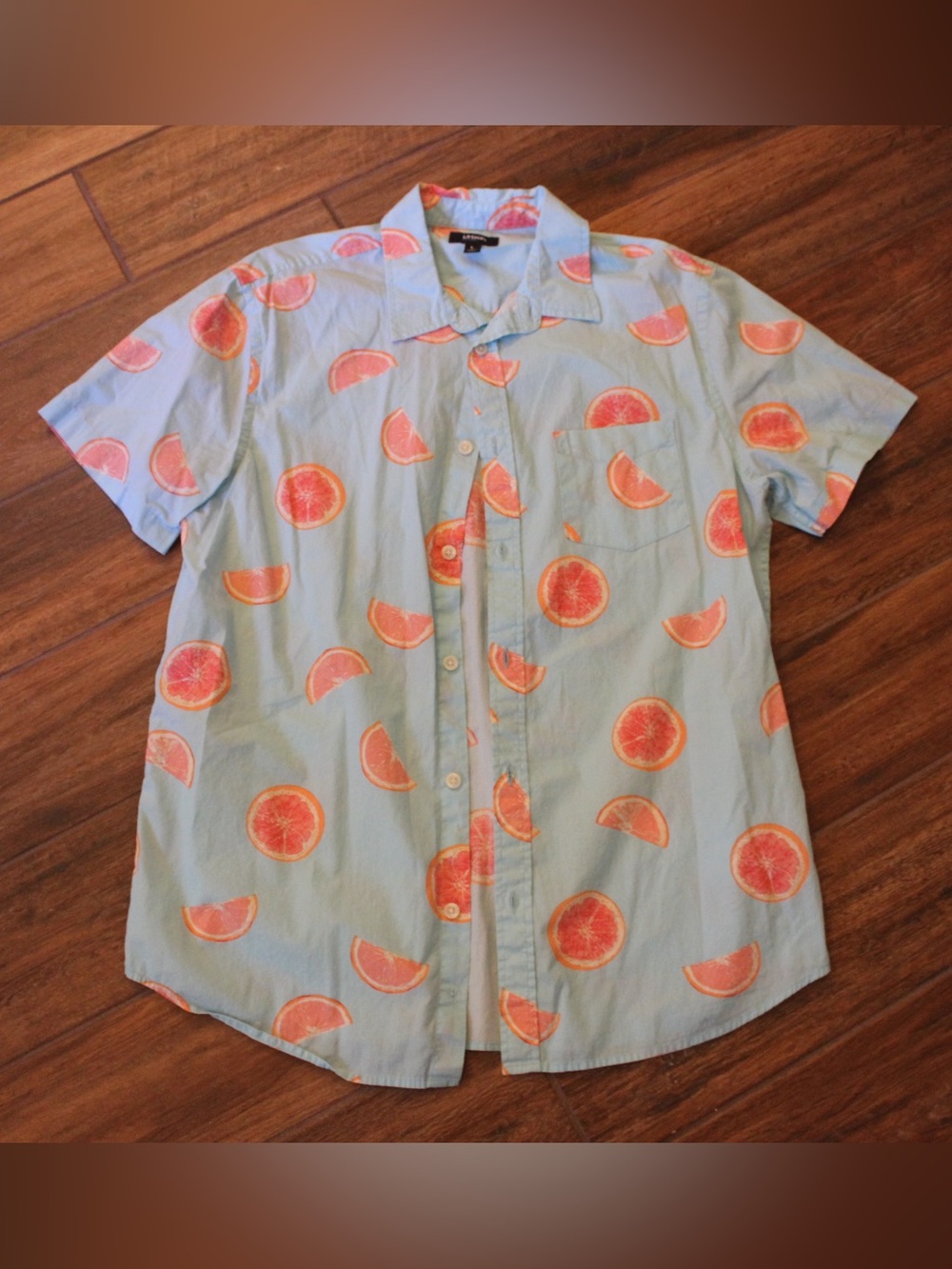 Urban Pipeline Blue Orange Print Button-Down Shirt | Men’s Large